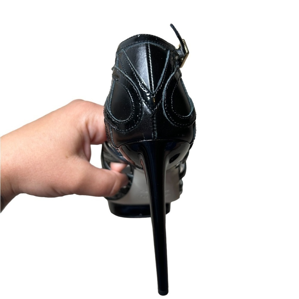 Jason Wu Black Patent Leather Strappy Stiletto Heel Sandal Made in Italy 6.5 - Picture 9 of 16